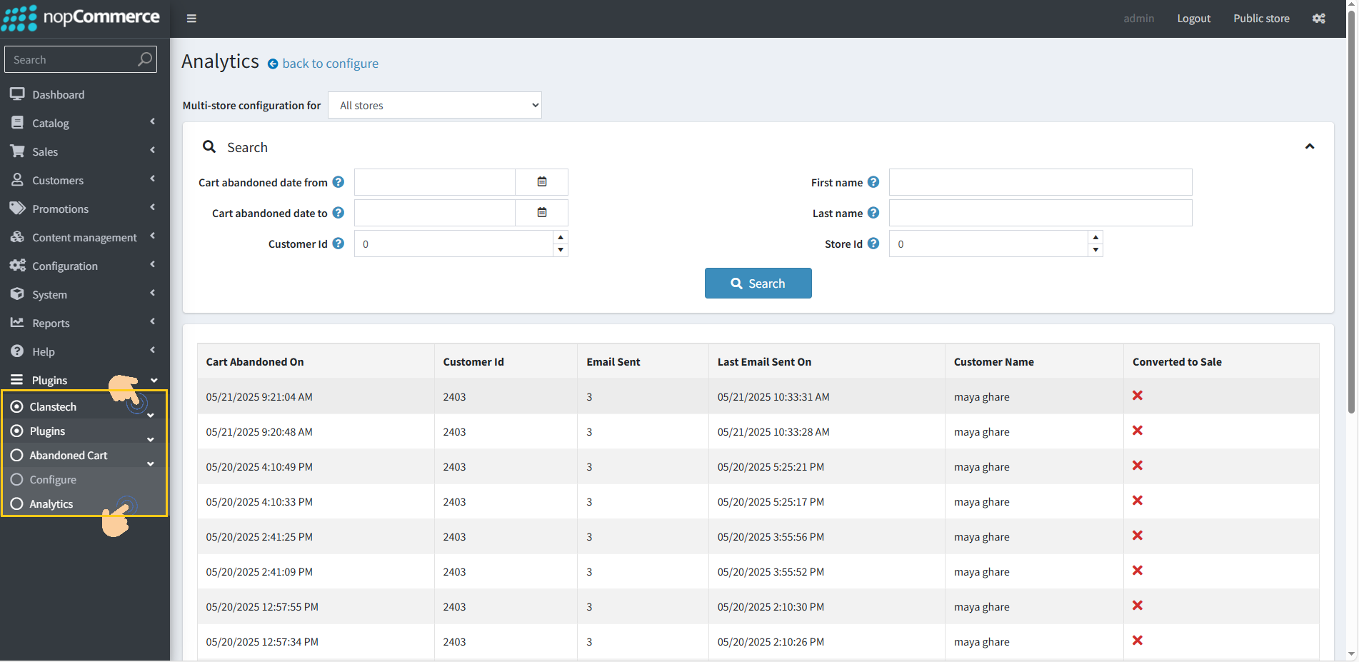 Analytics Dashboard for Abandoned Cart Plugin